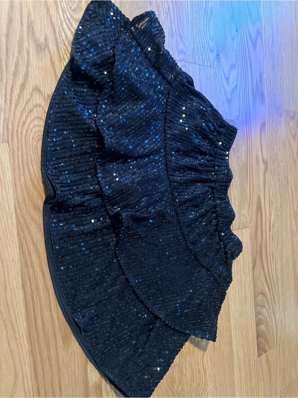 abercrombie kids Black Sequin Ruffle Mini Skirt